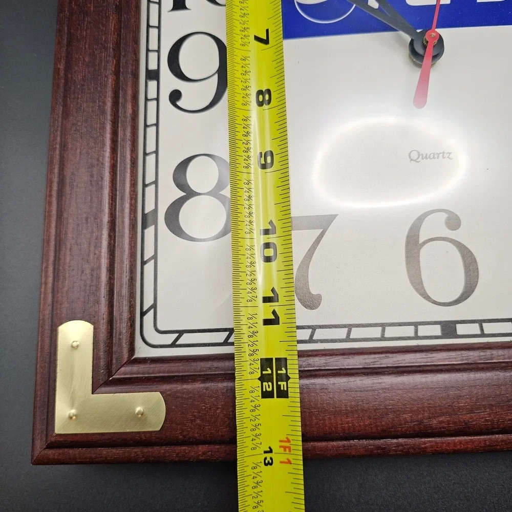 Vintage Pepsi Wall Clock w/ Cherrywood Frame & Matching Tablet/Phone Stand Works